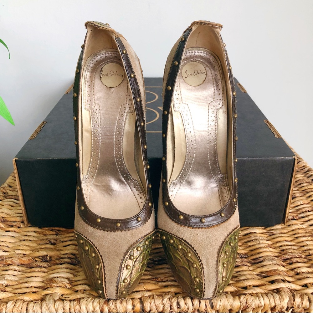 Sam Edelman Studded Suede Heels | Size 7.5 - Picture 4 of 13